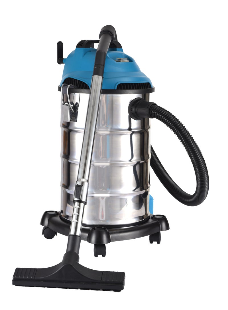 30L Wet & Dry Vacuum Cleaner - Multi Stage Filtration |  Strong Suction with Blow Function | Low Noise with Overheat Protection | Vacuum for Home/Office Use 30 L 1600 W SVC-9030D Silver