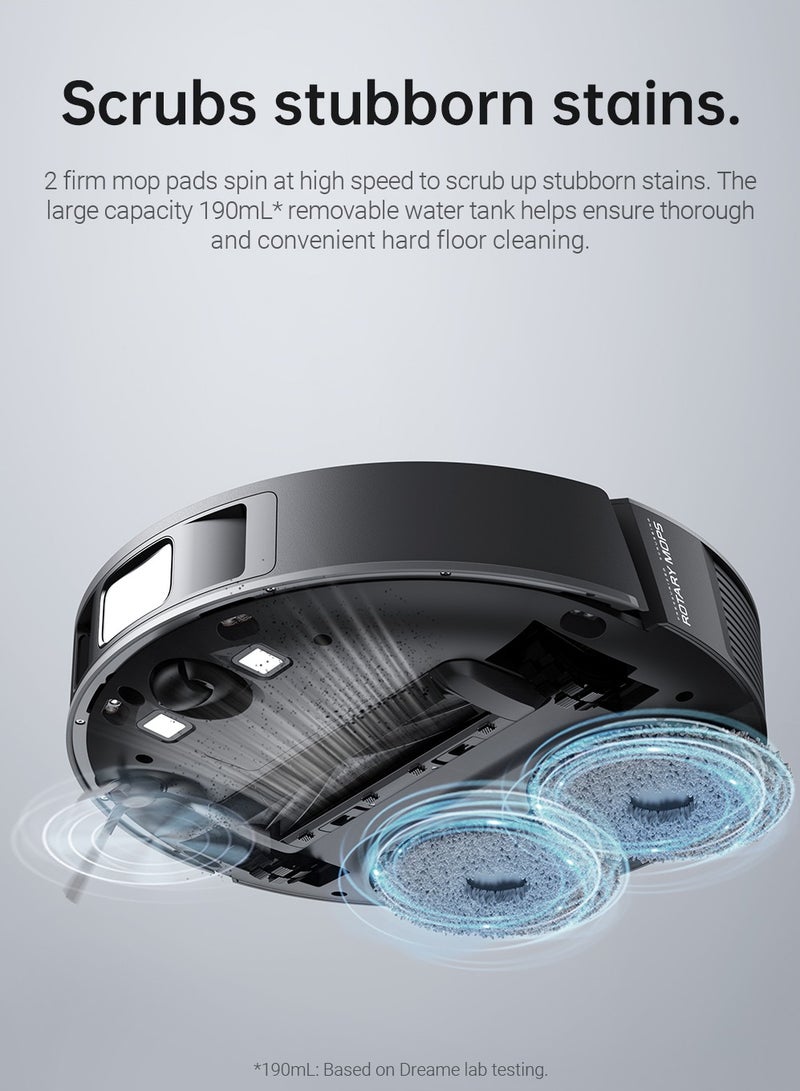 Dreame L10 Pro Robot Vacuum Cleaner 2 in 1, Rotating Mop, 3D Obstacle Detection, Multi-Level Mapping, Powerful Suction 5300Pa Hard Floor Mat, Pet Hair, WiFi/APP/Alexa, Black 46 W RLS5L-B BLACK