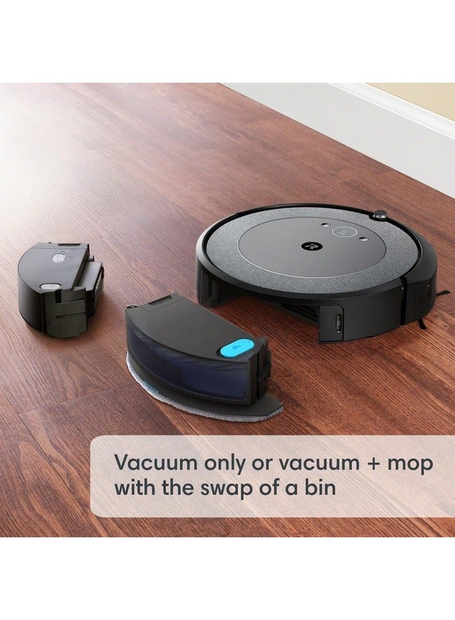 Roomba Combo i5+ Wifi Connected Robot Vacuum & Mop - Automatically Vacuums And Mops With Interchangeble Bins 360 ml 700 W i557840 Grey