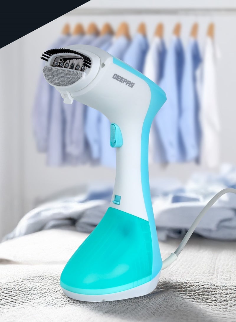 Handheld Garment Steamer 1300 W|  Ready to Use in 30 Seconds | Suitable for All Kinds of Fabric and Safe for Delicate Fabrics| Equipped with Stainless Steel Panel and 260 ML Capacity| 2 Years Warranty 260 ml 1300 W GGS25043-GN Green/White