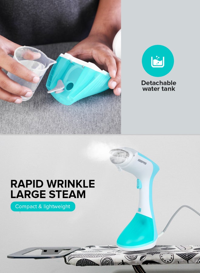 Handheld Garment Steamer 1300 W|  Ready to Use in 30 Seconds | Suitable for All Kinds of Fabric and Safe for Delicate Fabrics| Equipped with Stainless Steel Panel and 260 ML Capacity| 2 Years Warranty 260 ml 1300 W GGS25043-GN Green/White