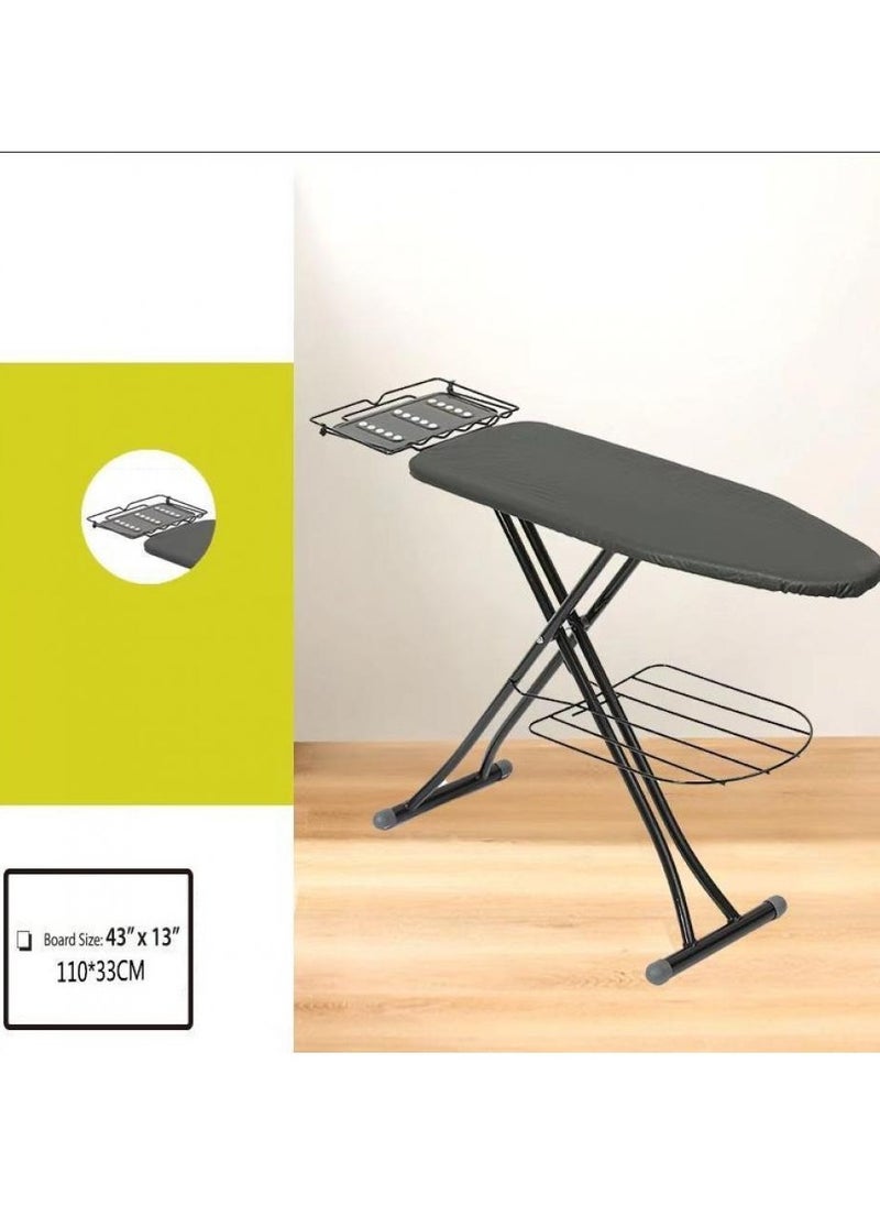 Ironing Board Compact Iron Board with Iron Rest and Hanger & Extra Thick Cover Folding Heavy Duty Ironing Board