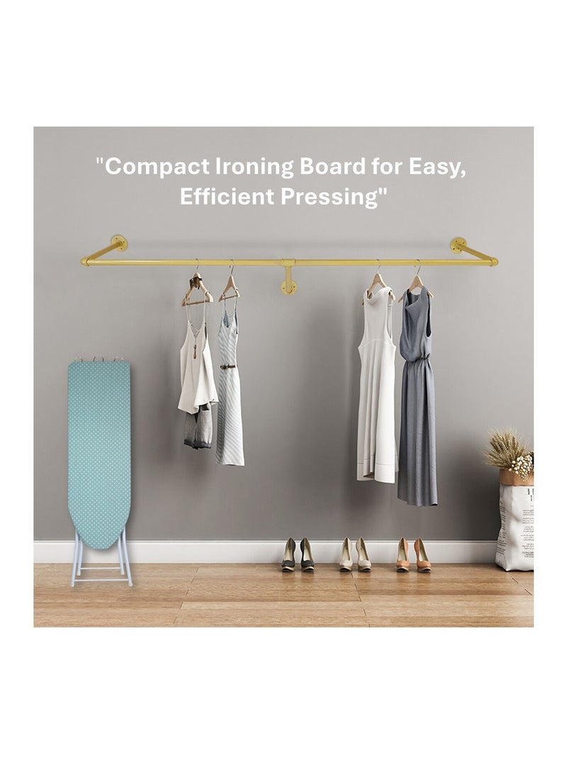 Clean and Care Ironing Board Size A 110cm x 30cm Strong Board 4 Adjustable Heights Iron Durable Stand High Quality Cushion Foldable Space saving Black Checked