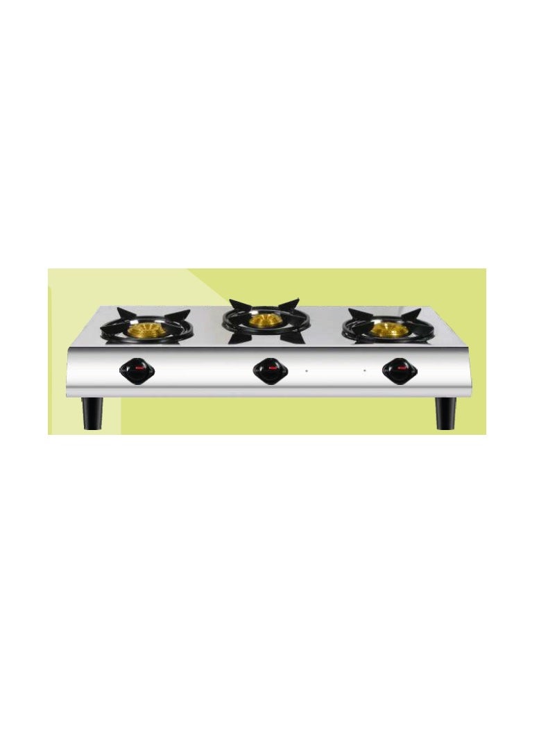 Stainless Steel 3 Burners Prime Gas Stove M Home, 3 Burner, Gas Stove