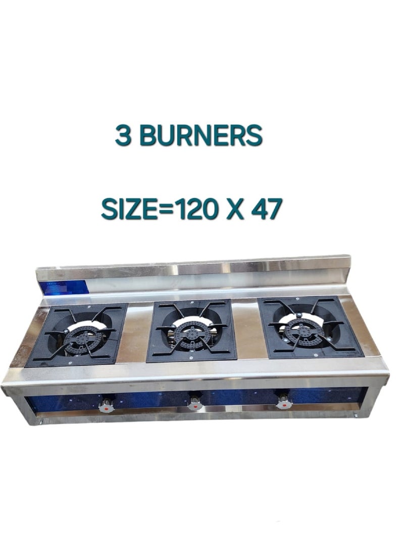 Commercial Gas Cooking Stove Outdoor Kitchen Free Standing Stove 3 High Power Burner