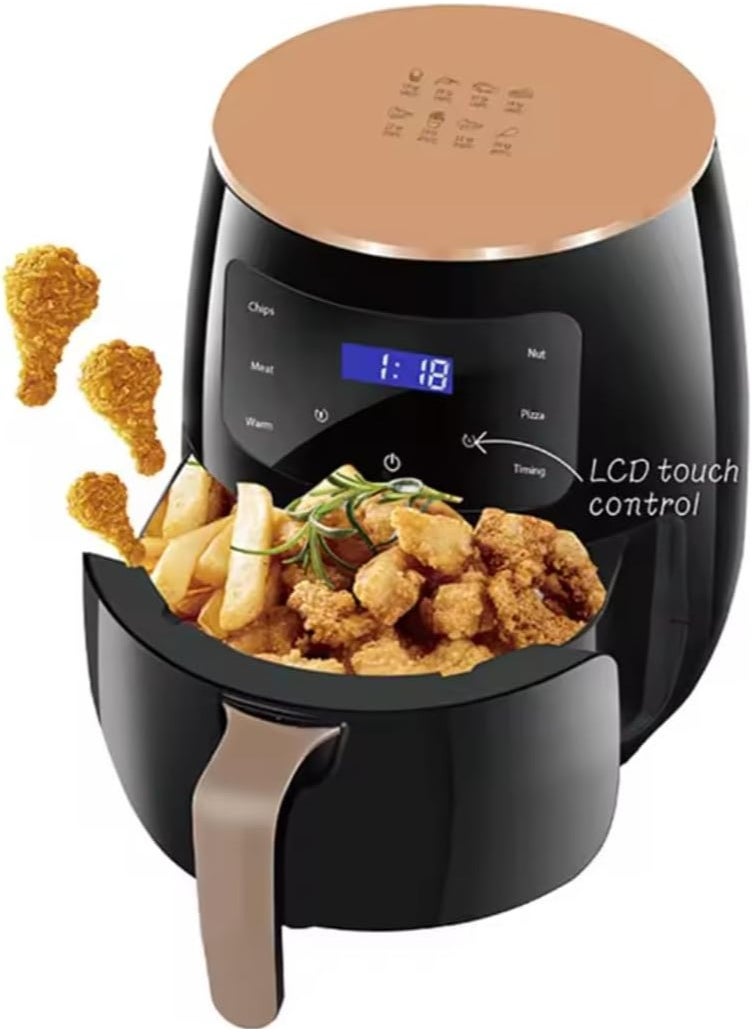 Air Fryer, 6L Non-Stick Basket, 1400W Digital Control, Preheat Function, Stainless Steel Oven - Black 1800W, 5.6L, 7 Presets, Rapid Air Technology, LED Display - Ideal for Frying, Grilling, Roasting,