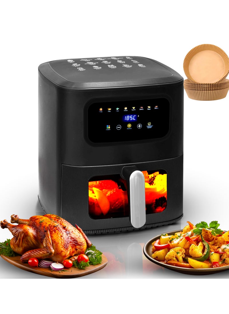 Airfryer 8L – Non-Stick bucket & Digital Temperature Control – The smart fryer Ideal for Frying, Grilling, Roasting, Baking, & Toasting Vegetables, French Fries, Chicken, Meat, and Fish