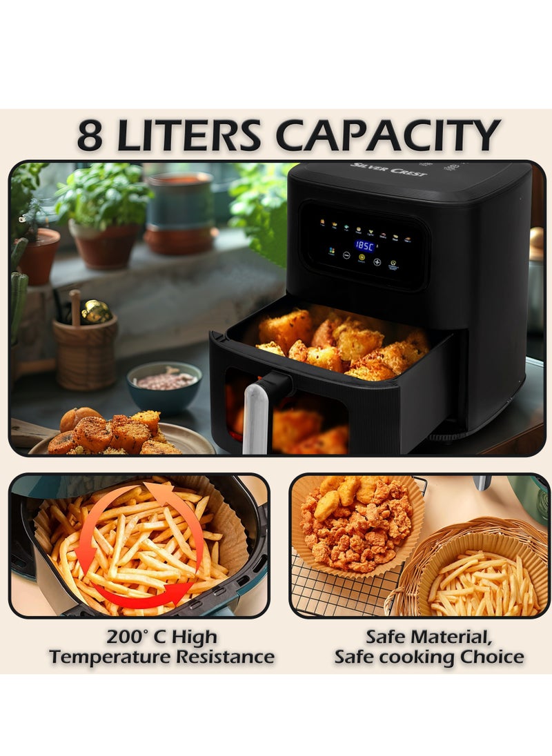 Airfryer 8L – Non-Stick bucket & Digital Temperature Control – The smart fryer Ideal for Frying, Grilling, Roasting, Baking, & Toasting Vegetables, French Fries, Chicken, Meat, and Fish