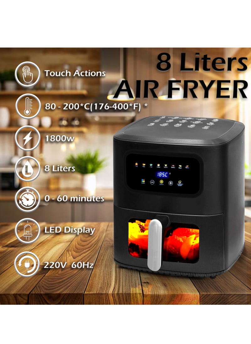 Airfryer 8L – Non-Stick bucket & Digital Temperature Control – The smart fryer Ideal for Frying, Grilling, Roasting, Baking, & Toasting Vegetables, French Fries, Chicken, Meat, and Fish