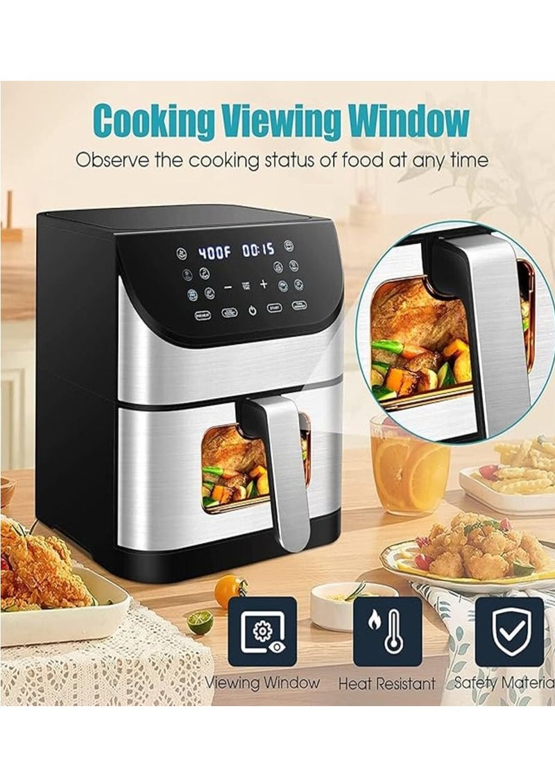 Disnie 12L Air Fryer, Oil less Cooking AirFryer Electric Oven with Large Capacity Non-Stick Basket Visible Cooking Window, Touch Control, 10 Different Customizable Cooking Fryer