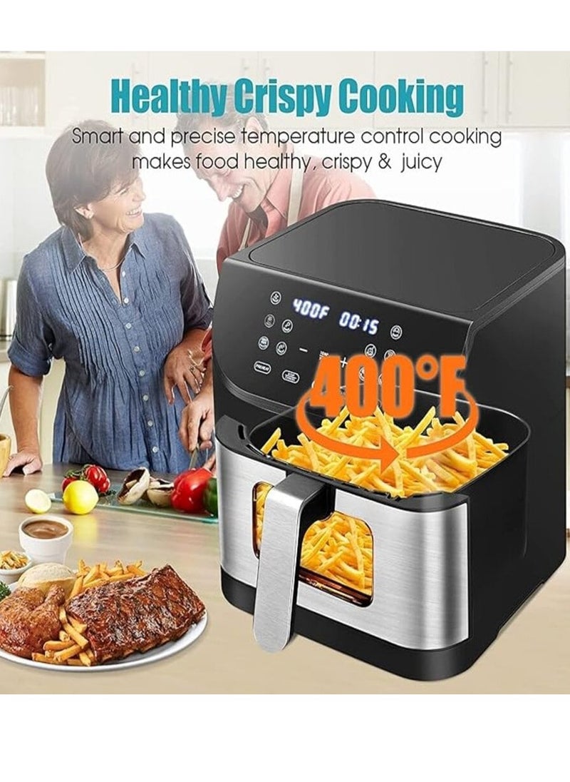 Disnie 12L Air Fryer, Oil less Cooking AirFryer Electric Oven with Large Capacity Non-Stick Basket Visible Cooking Window, Touch Control, 10 Different Customizable Cooking Fryer