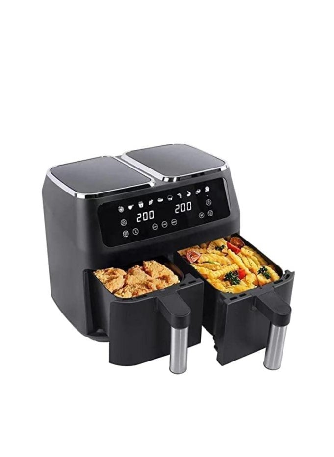 Disnie 8L Air Fryer, Oil less Cooking Air Fryer Electric Oven with Double Non-Stick Basket, Touch Control, 10 Different Customizable Cooking Dual Door