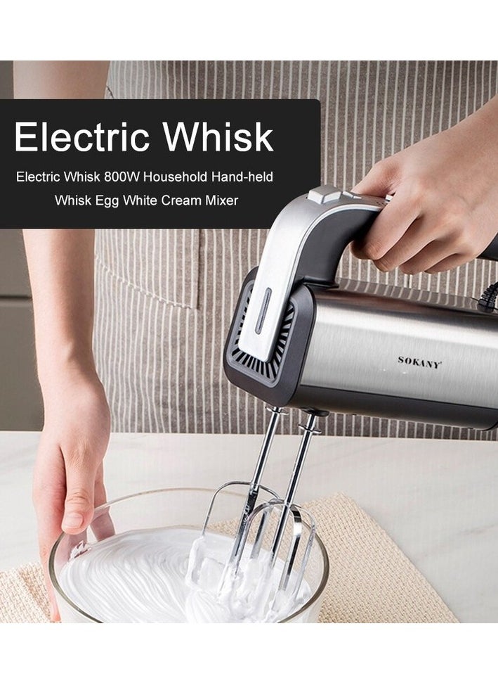 800 W High Powerful Electric Food Mixer Dough Blender Egg Beatker Spiral Whisk Cream Colour:Silver