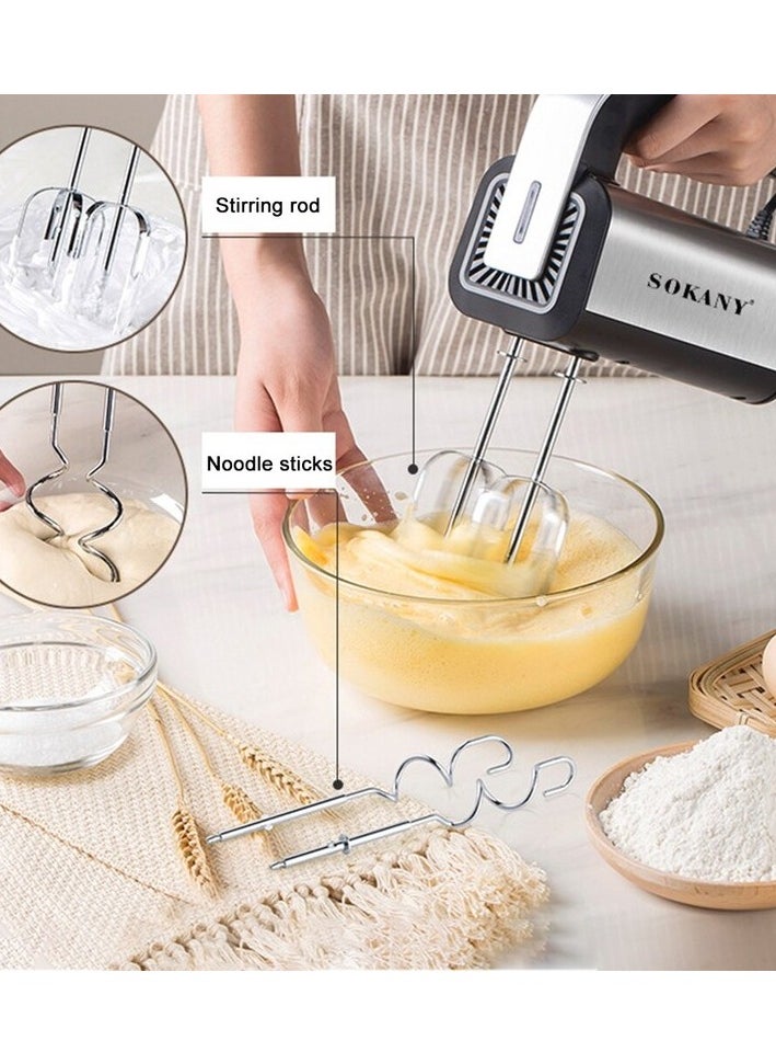 800 W High Powerful Electric Food Mixer Dough Blender Egg Beatker Spiral Whisk Cream Colour:Silver