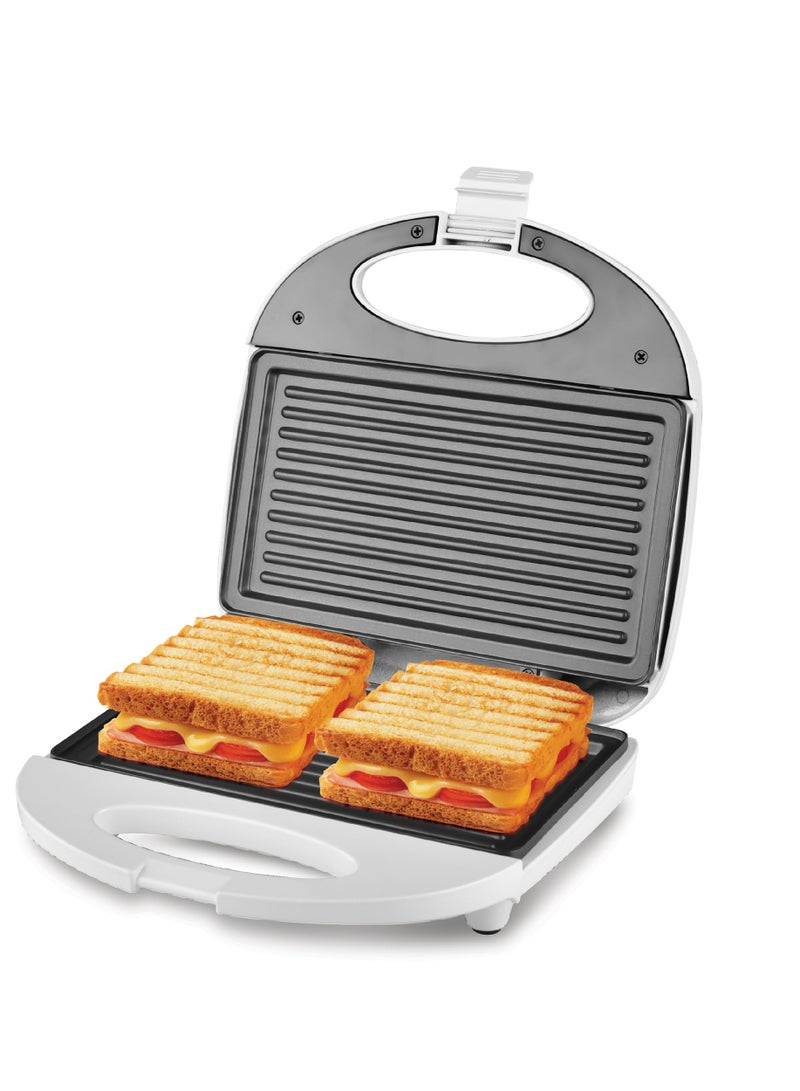 2 Slice Sandwich Maker And Grill Heater With Non Stick Coating 750 W CK2446 White