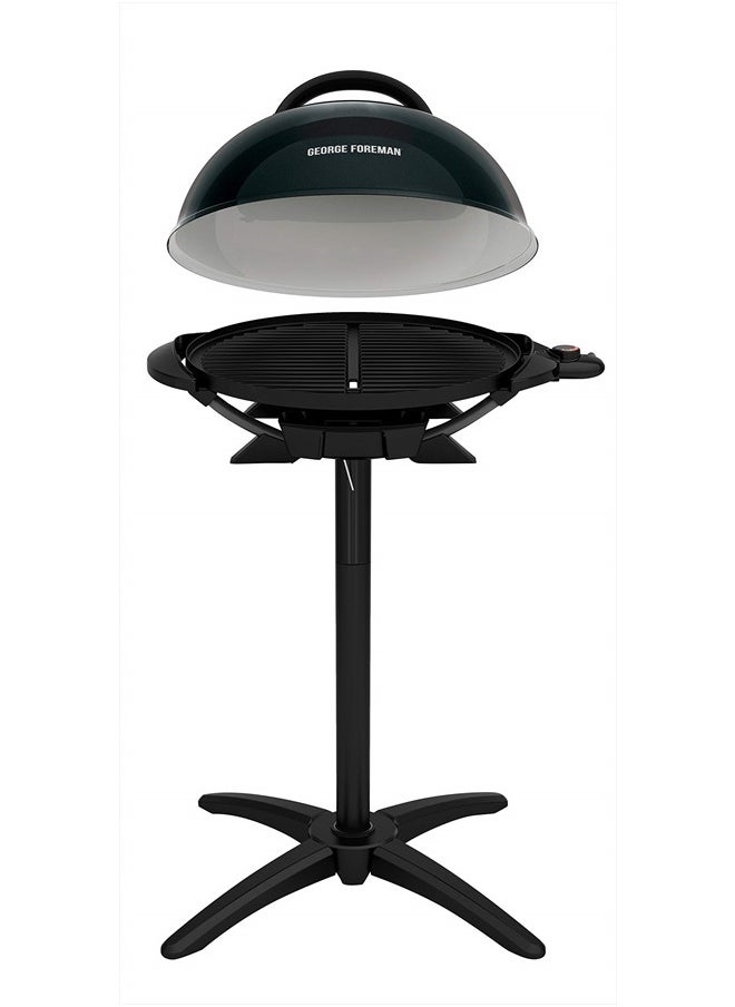 Indoor/Outdoor Electric Patio Grill, Apartment Approved, 15-Serving, Removable Stand, Black