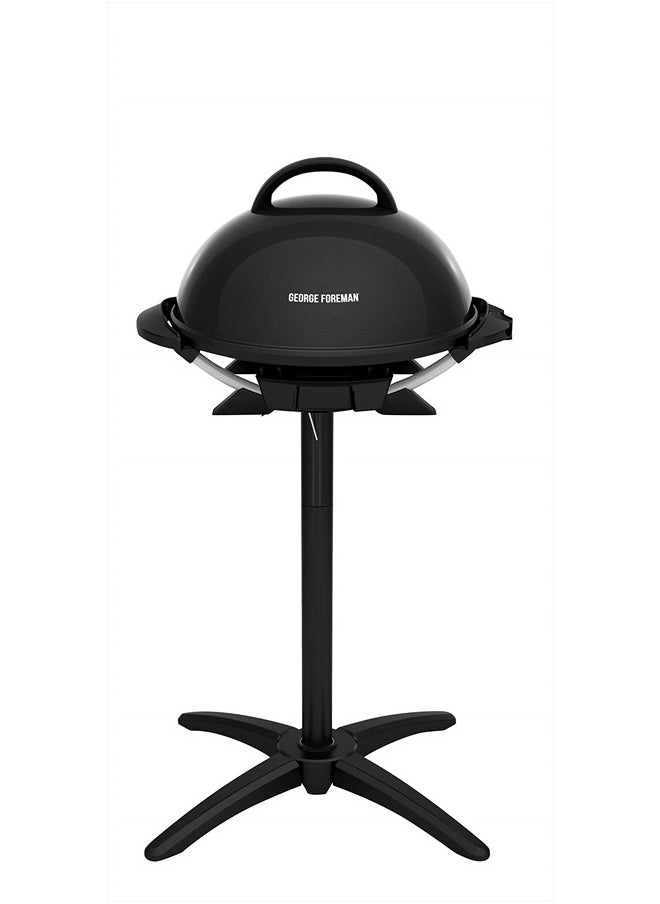 Indoor/Outdoor Electric Patio Grill, Apartment Approved, 15-Serving, Removable Stand, Black