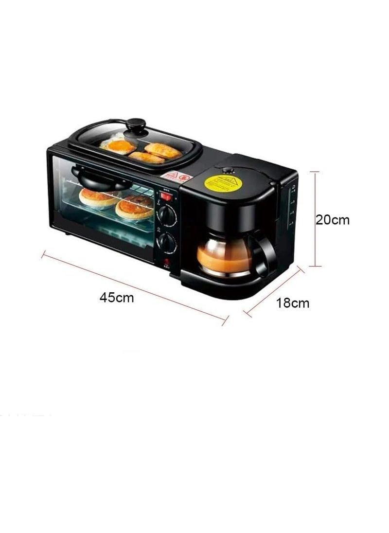 3 in 1 breakfast maker oven griddle pan and coffee machine made with premium quality material and updated electronics break fast machine Includes frying pan oven and coffee maker