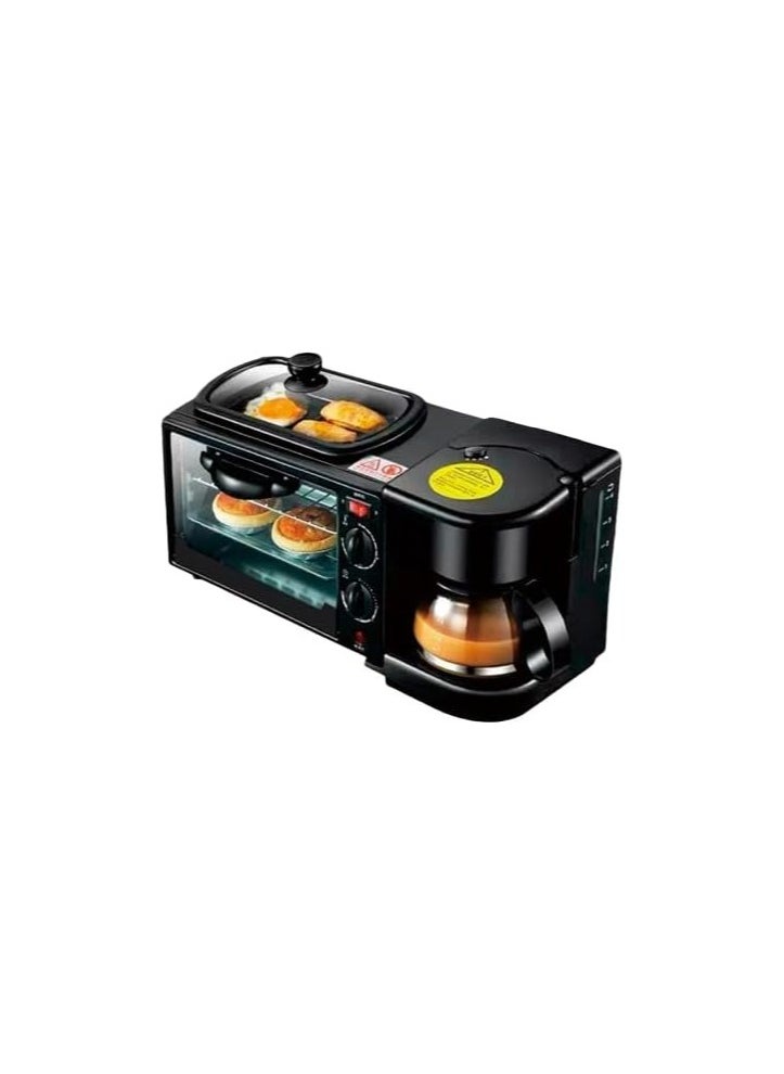 3 in 1 breakfast maker oven griddle pan and coffee machine made with premium quality material and updated electronics break fast machine Includes frying pan oven and coffee maker