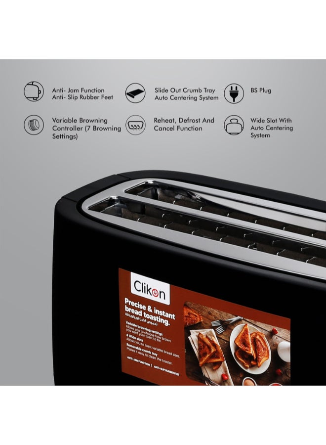 4-Slice Cool Touch Bread Toaster 1200 W CK2459 Black