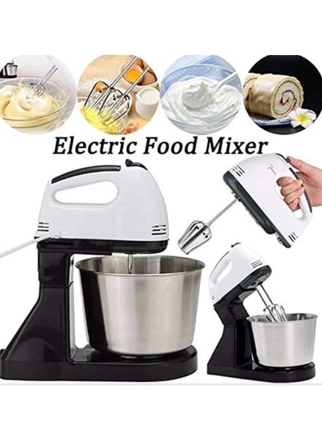 2 in 1 Hand & Stand Mixer with Whisk Stainless Stee Kitchen Food Stand Mixer Cream Egg Whisk Blender Cake Dough Mixer