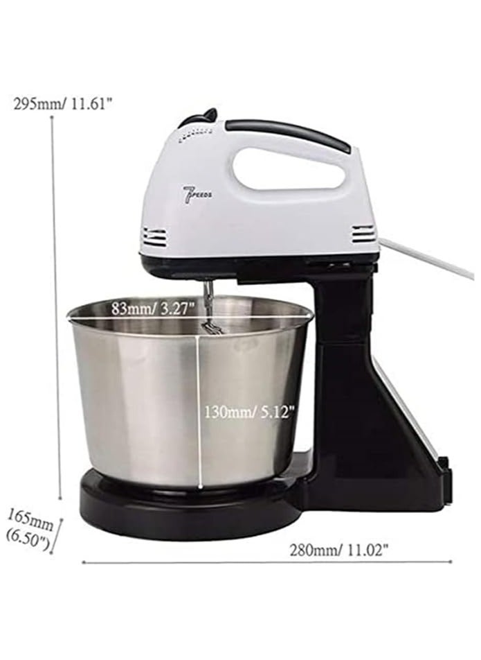 2 in 1 Hand & Stand Mixer with Whisk Stainless Stee Kitchen Food Stand Mixer Cream Egg Whisk Blender Cake Dough Mixer