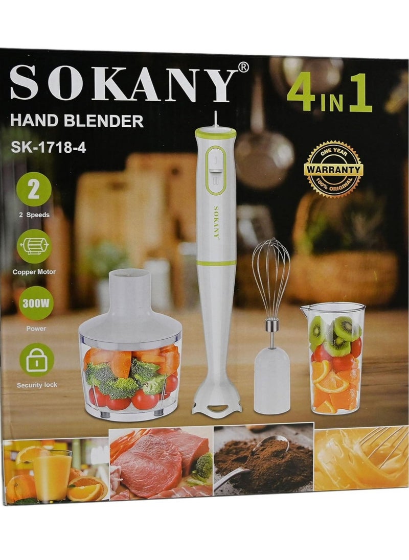 NEW 4-in-1 Hand Blender/Mixer Grinder – Versatile Juicer and Smoothie Blender for Home, Office, and Camping