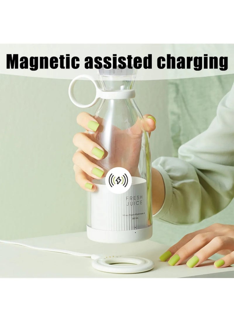 Rechargeable Portable Hand Blender 350ml White | USB Juicer & Smoothie Mixer | Compact & Powerful