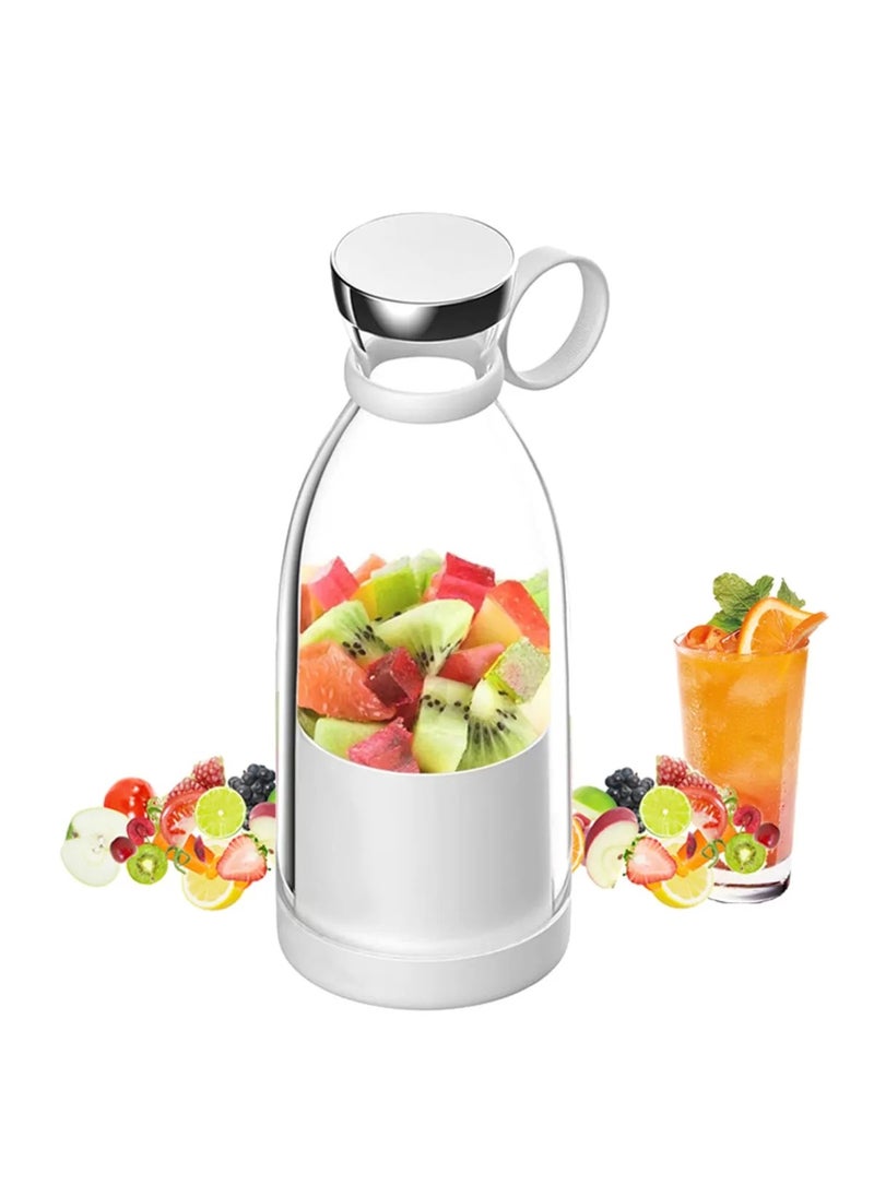 Rechargeable Portable Hand Blender 350ml White | USB Juicer & Smoothie Mixer | Compact & Powerful