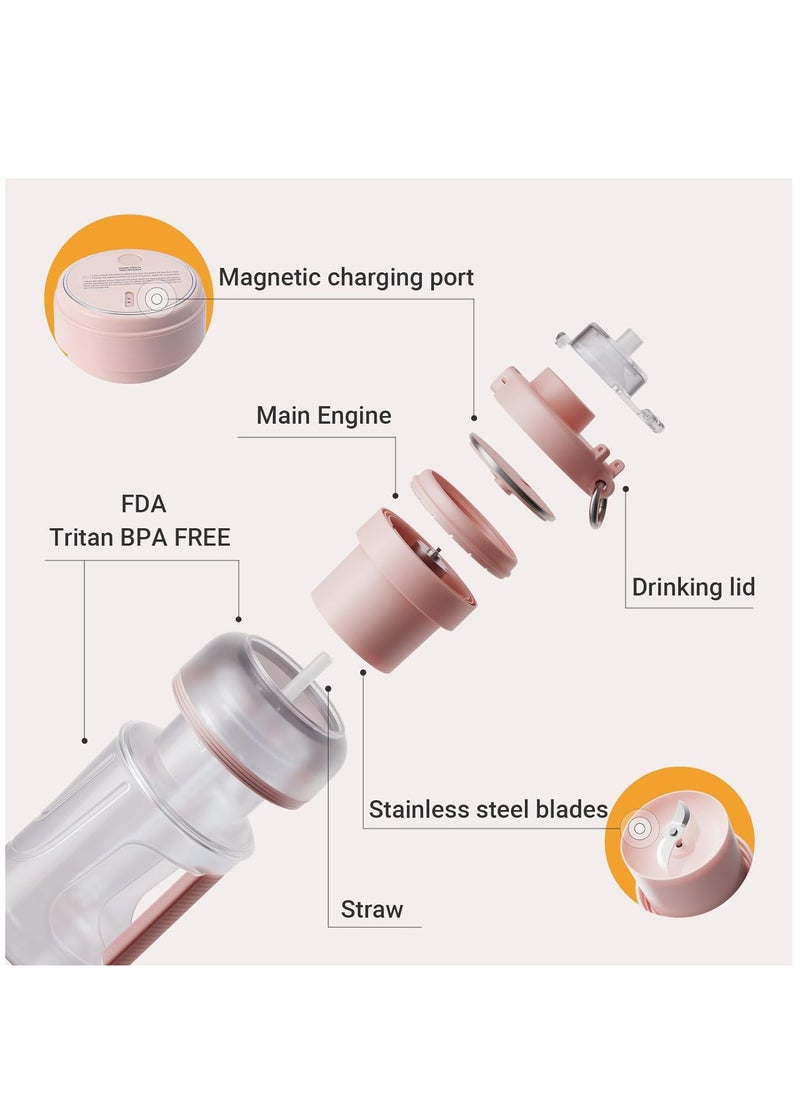 Electric Juicer Rechargeable, Citrus Juicer Machines with USB and Cleaning Brush Portable Juicer for Orange, Lemon, Grapefruit