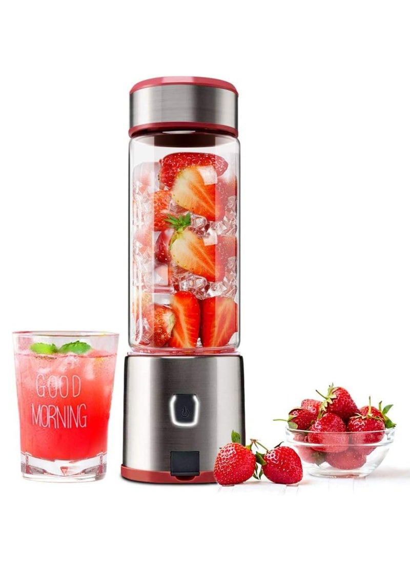 Moxedo Portable Juicer Blender USB Rechargeable 6 Stainless Steel Blades 15oz BPA Free Handheld Personal Mini Blender for Shake and Smoothies