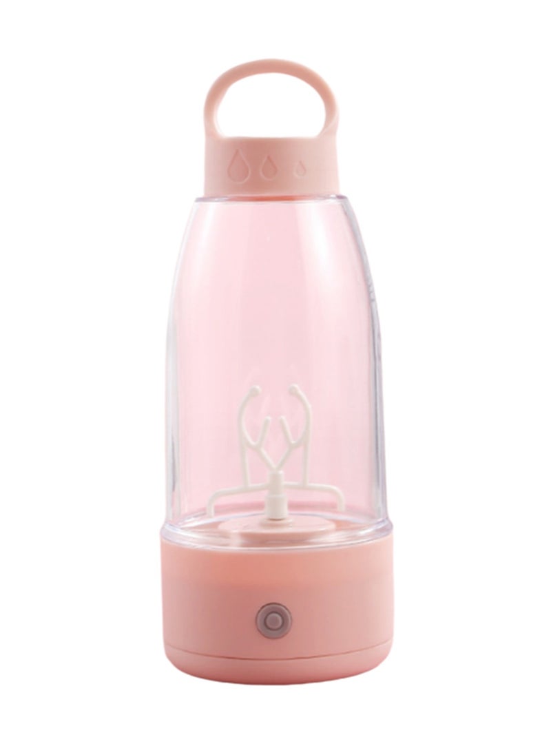 Pink Electric Protein Blender Cup 380ml, 100% Leak-Proof Blender - Usb Rechargeable Blender Bottle, Protein Mixing Shaker Bottle Made Of Safe Materials