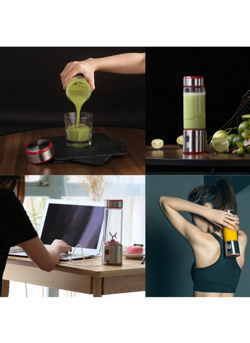 450 ML Portable Metal Personal Blender | Rechargeable, Sharp Blades for Smoothies, Shakes, and More | Compact and Convenient Design