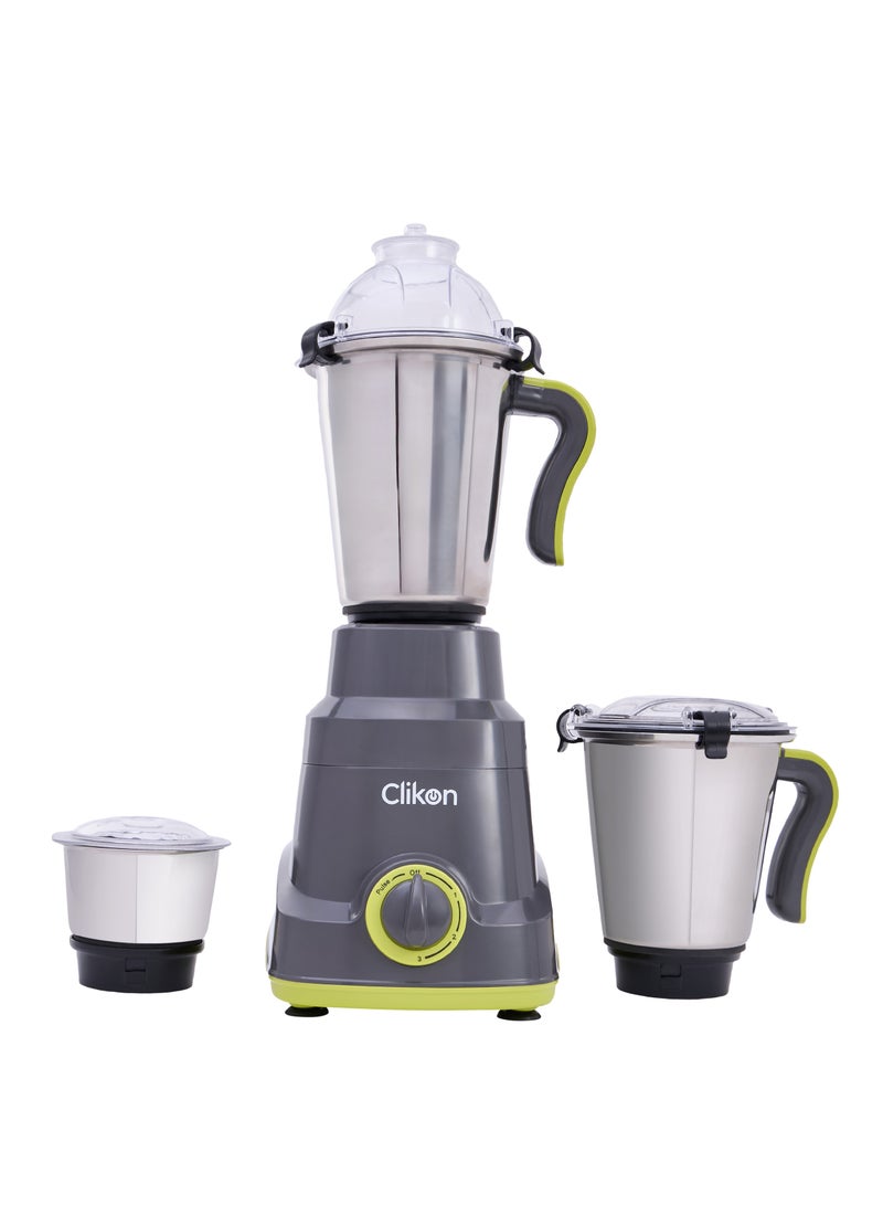 3-In-1 Mixer Grinder With Stainless Steel Jar And Blade/Powerful Copper motor/Overload Protection 1.5 L 750 W CK2686 Black/Green