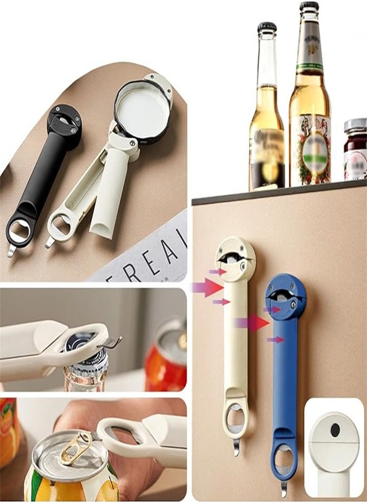 Adjustable can opener bottle opener, suitable for most sizes, labor-saving and convenient to use, jar lid remover, stainless steel gear, home restaurant, camping bar, suitable for weak hands, arthritic hands, red 1pc