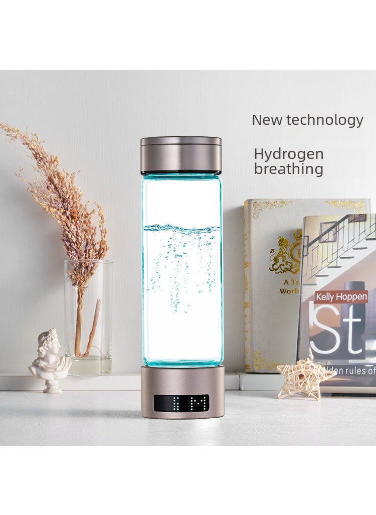 Portable Hydrogen Water Bottle High-Concentration Silver