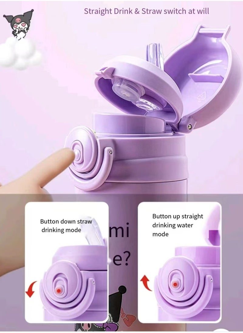 Purple Kuromi 500ml Children's 316 Stainless Steel Insulated Water Bottle