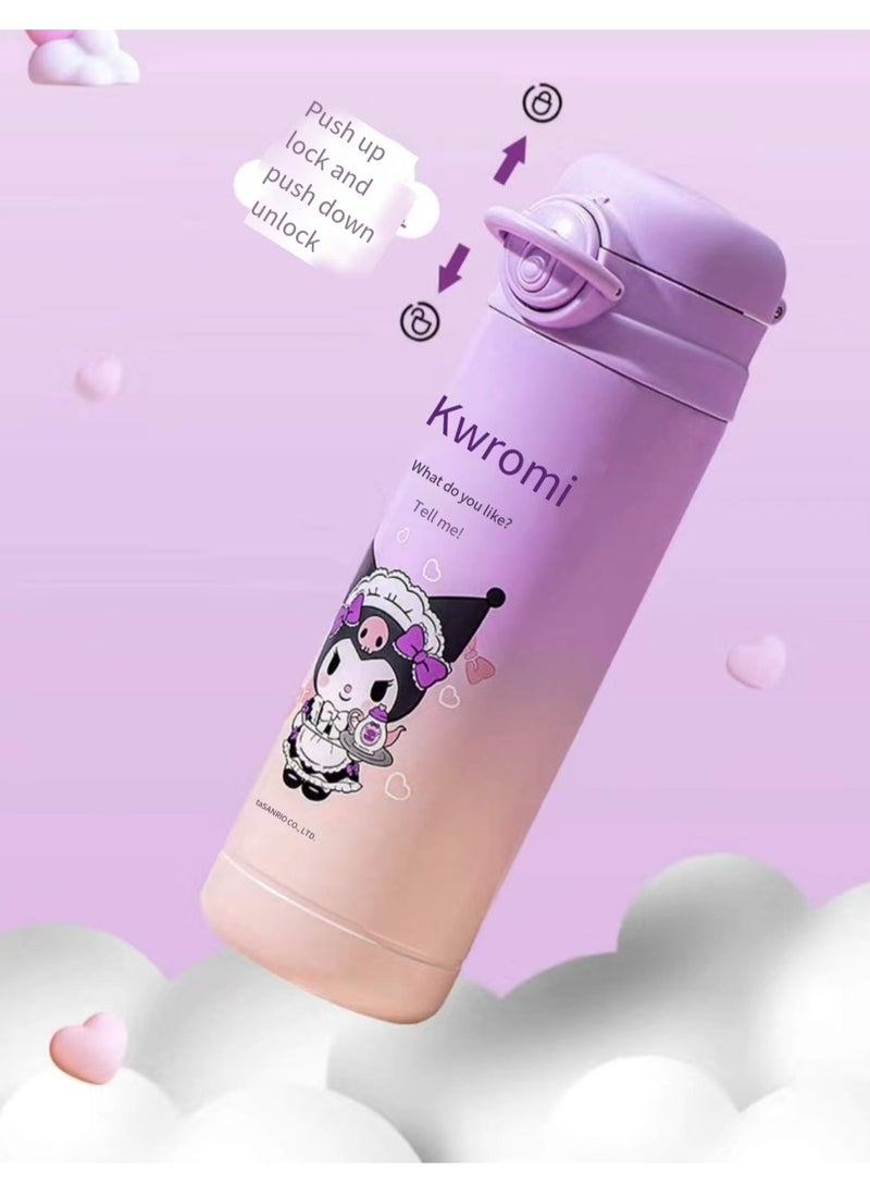 Purple Kuromi 500ml Children's 316 Stainless Steel Insulated Water Bottle