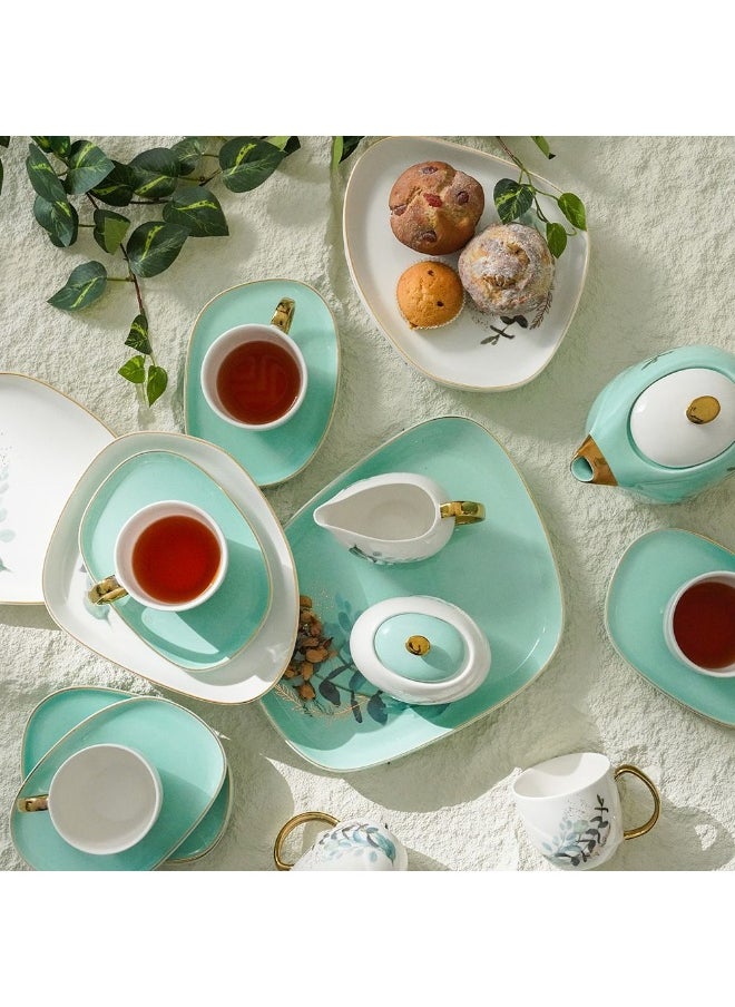 Majestic 24-Piece Porcelain Tea Set Elegant Design With Tea Pot Cups Saucers And More Perfect For Afternoon Tea Special Occasions Or Daily Use Durable And Stylish