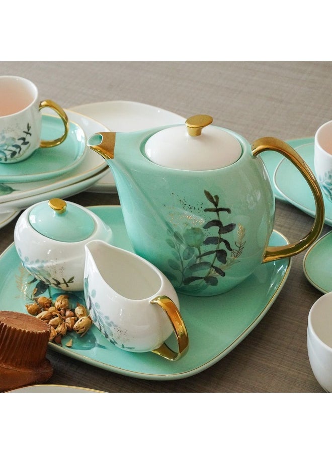Majestic 24-Piece Porcelain Tea Set Elegant Design With Tea Pot Cups Saucers And More Perfect For Afternoon Tea Special Occasions Or Daily Use Durable And Stylish