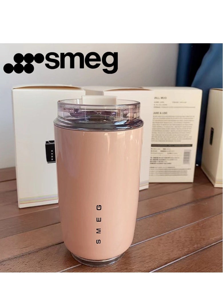 320ML Beverage Cup Travel Portable Car Drinking Cup Stainless Steel Vacuum Leak proof 320ML Coffee Thermos（Pink）