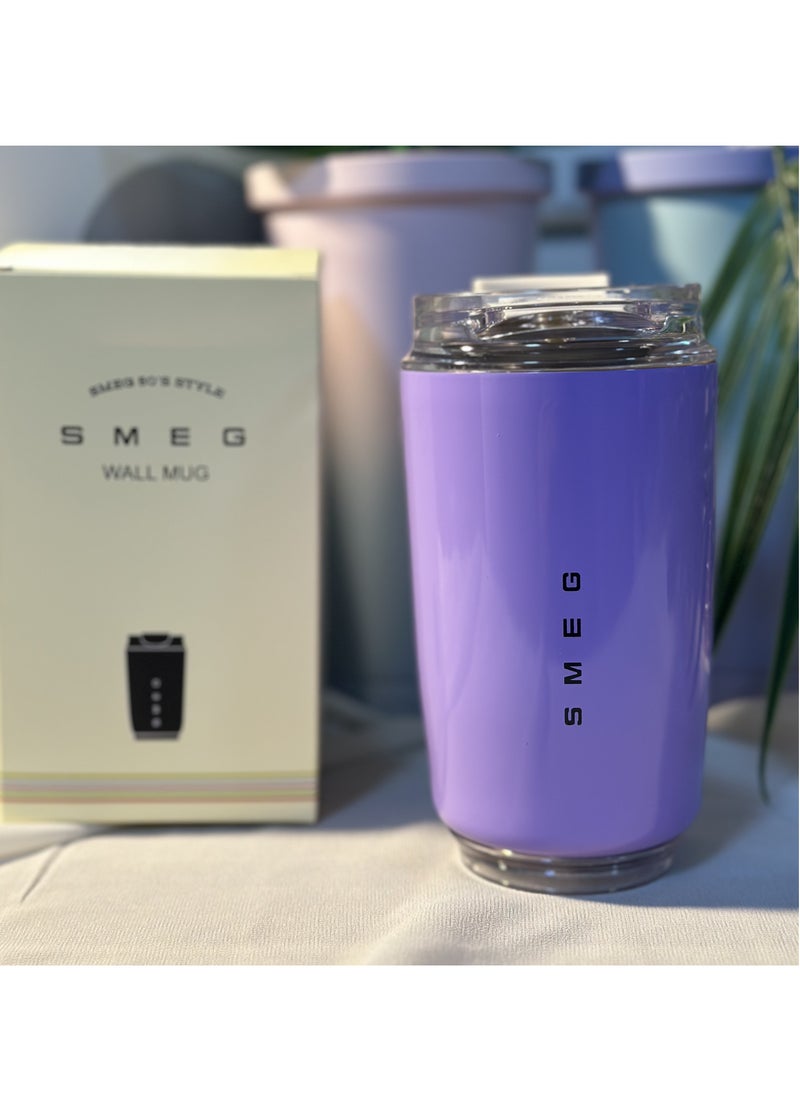 320ML Beverage Cup Travel Portable Car Drinking Cup Stainless Steel Vacuum Leak proof 320ML Coffee Thermos（Purple）