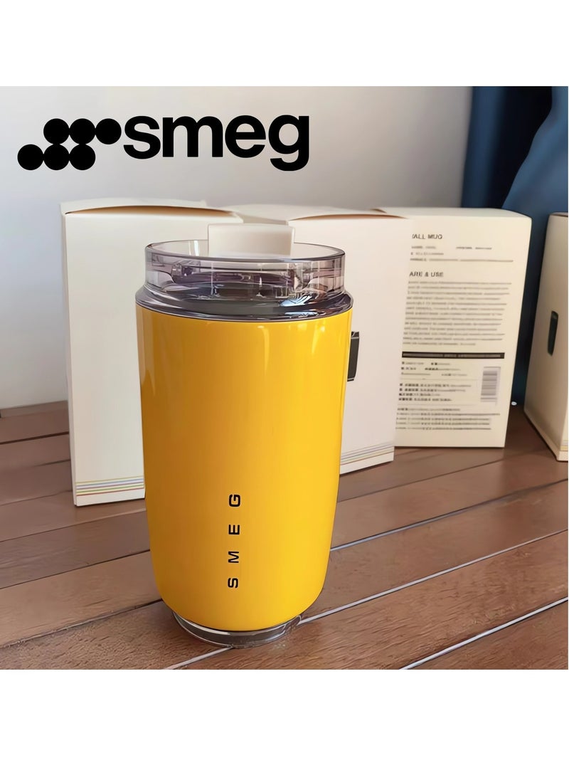 320ML Beverage Cup Travel Portable Car Drinking Cup Stainless Steel Vacuum Leak proof 320ML Coffee Thermos（yellow）