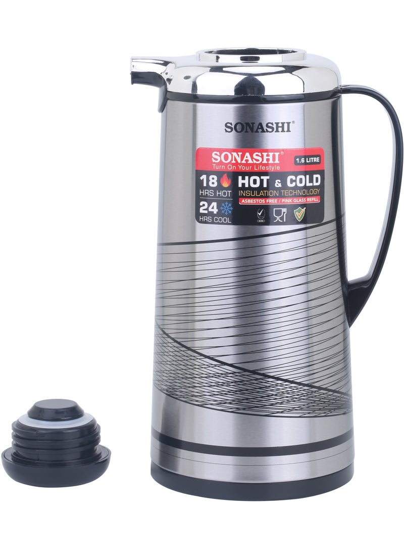 1.3L Vacuum Flask for Hot & Cold Beverages | Portable Thermos for Keeping Hot/Cold 18 & 24 Hours Retention | Easy to Clean | Ideal for Outings | Thermos/Vacuum Flask SVF-1300