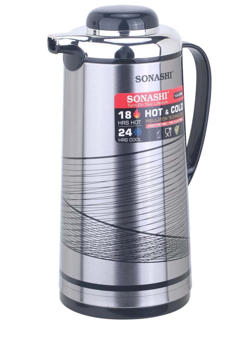 1.3L Vacuum Flask for Hot & Cold Beverages | Portable Thermos for Keeping Hot/Cold 18 & 24 Hours Retention | Easy to Clean | Ideal for Outings | Thermos/Vacuum Flask SVF-1300