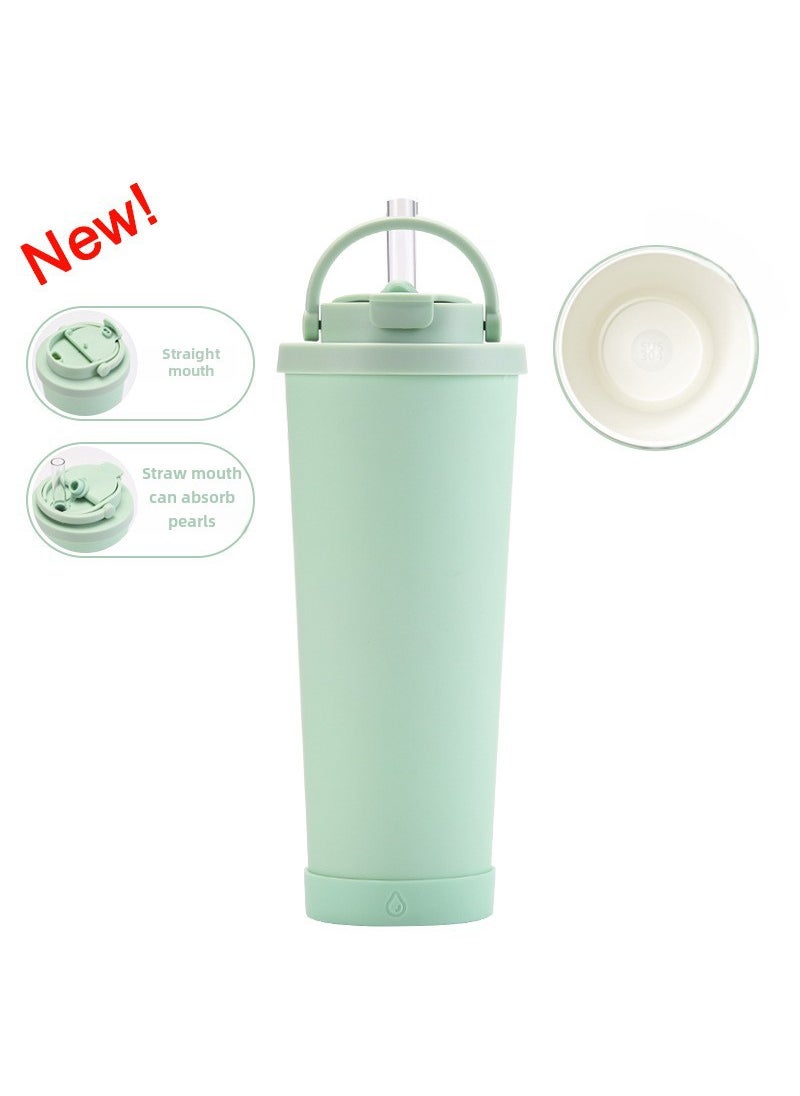 830ml Ceramic Coated Stainless Steel Tumbler with Straw light green