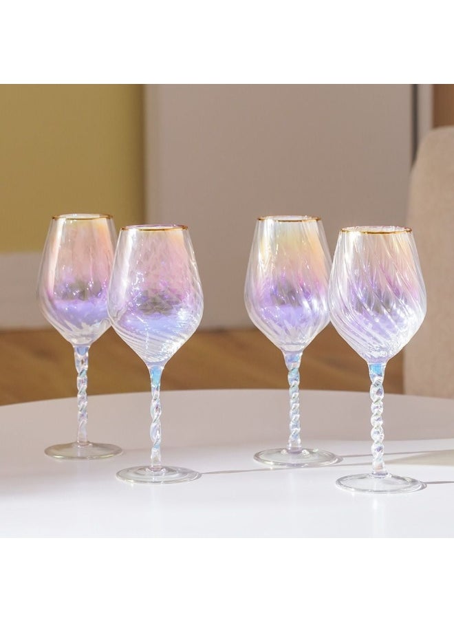 Youthfulbite 4-Piece Wine Glass Set 440Ml Elegant Premium Glassware For Red And White Wines Stylish Design For Dining Parties And Special Occasions