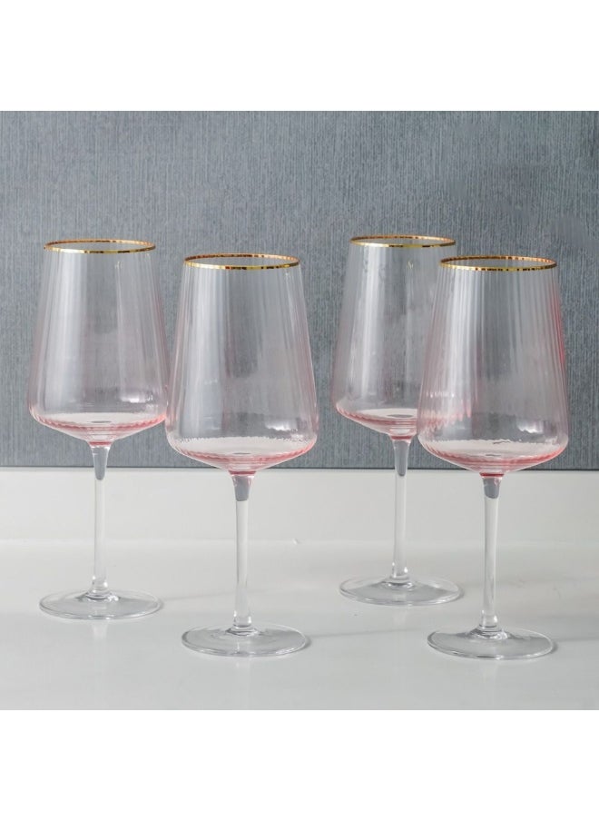 Youthfulbite 4-Piece Wine Glass Set 500Ml Elegant And Durable Ideal For Red Or White Wine Stylish Design For Special Occasions Parties Or Everyday Use At Home