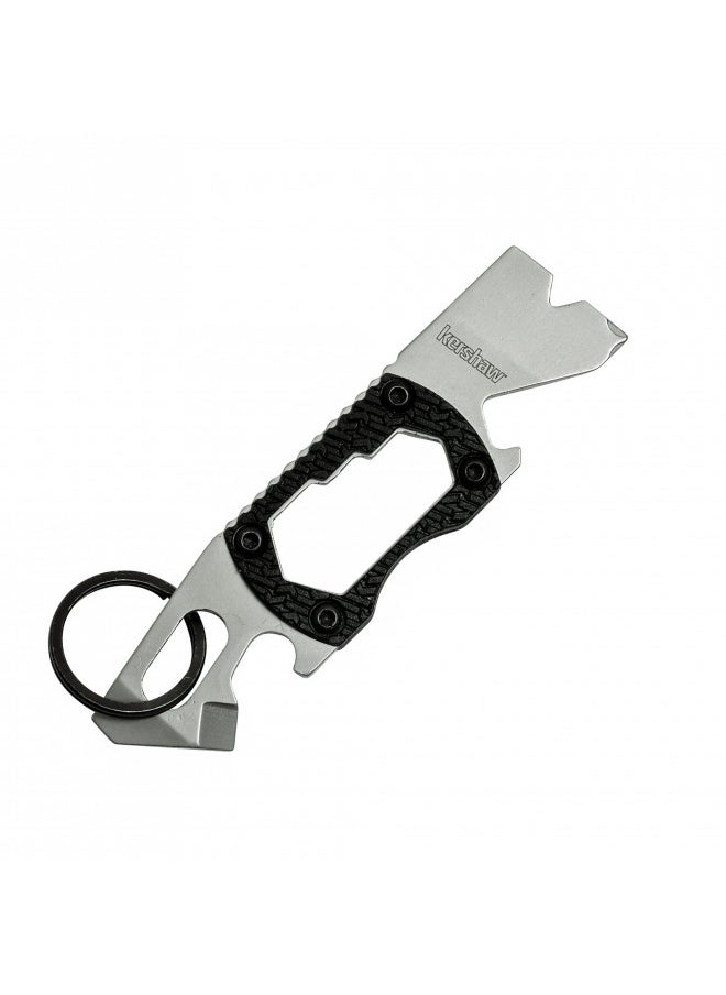 Kershaw PT-2 Compact Keychain Pry Tool (8810X); Features Bottle Opener, Two Screwdriver Tips, Pry Bar, Wire Scraper, Three Hex Drives; Made of 8Cr13MoV Stainless Steel; 0.8 OZ, 3.75 In. Overall Length