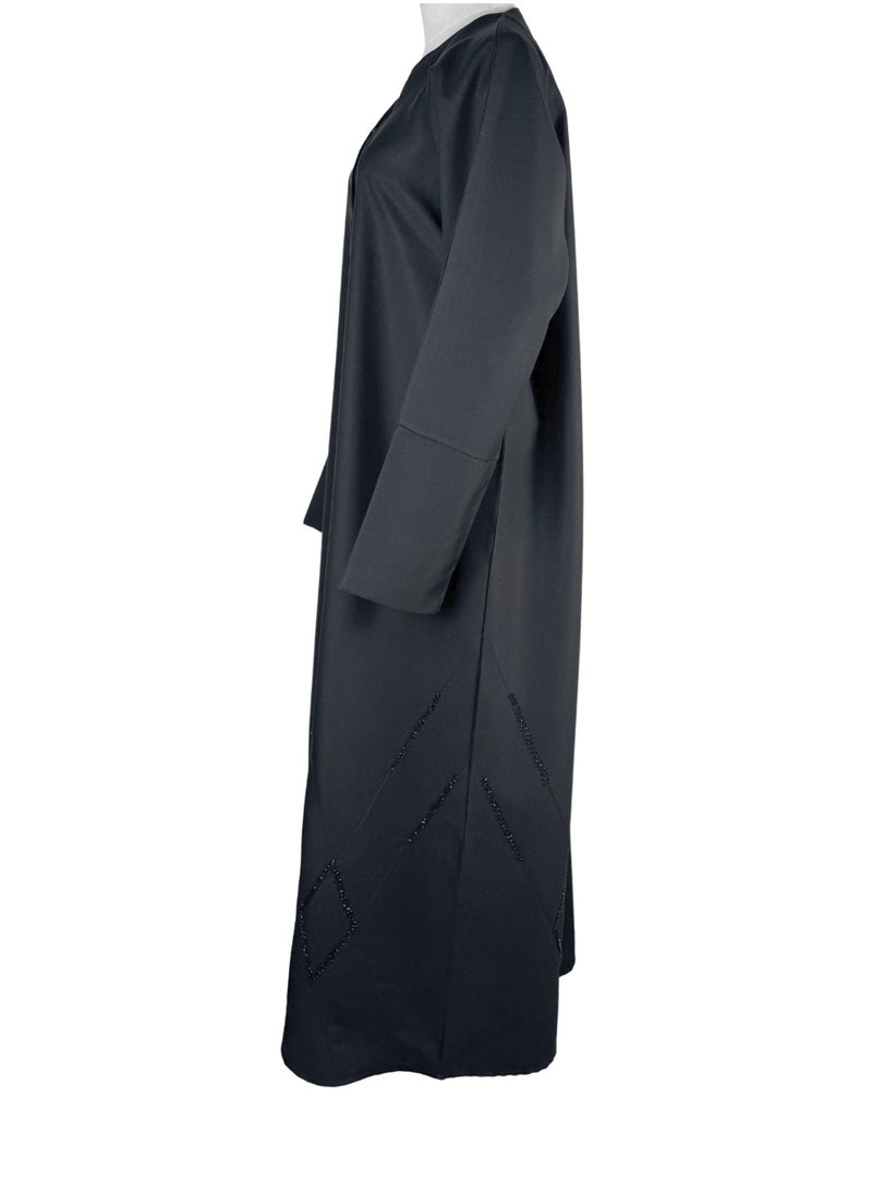 Black Formal Abaya with Diamond Sparkle Beadwork